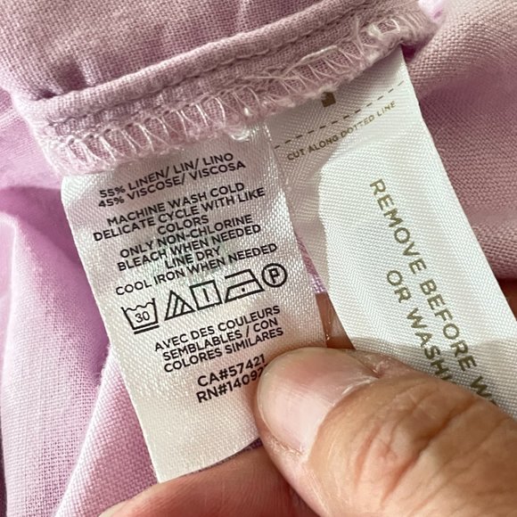 Loft Lavender Linen Drawstring High Rise Shorts - Picture 8 of 9